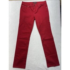 Ralph Lauren Women's Sz 4 Modern Straight Red Jeans Pants Tall